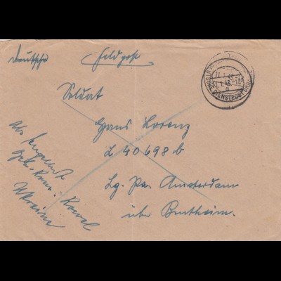 Feldpost Brief Deutsche Dienstpost Ukraine 1943 an L40698b, Amsterdam