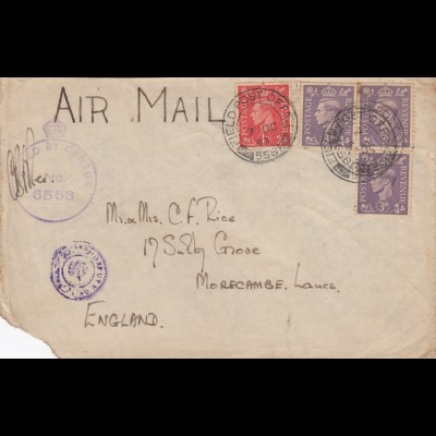 1943: air mail Field post office Tripolis to England