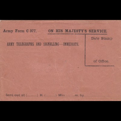 Cover: On his Majesty's Service, unused