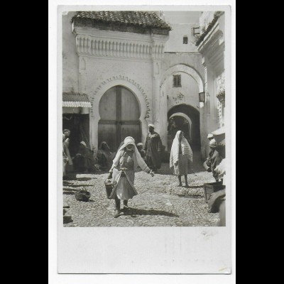 Fotokarte Tetuan-spanisch Marokko-Araber Viertel, 1934 nach Misdroy /Polen