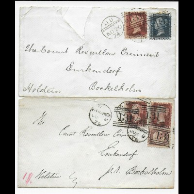 2x covers Edinburgh to Boekelhohlm, 1874