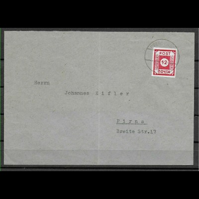 Brief aus Dresden 23.6.1945 nach Pirna, geprüft