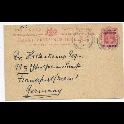 post card Tanger to Frankfurt/M, 1911
