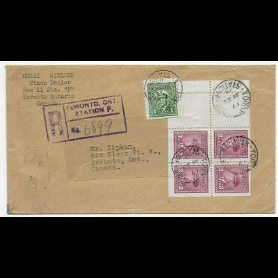 Registered Toronto, Stamp dealer 1948