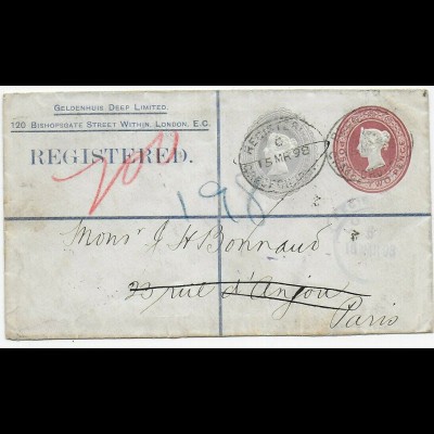 Registered London 1898 to Paris