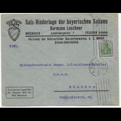 Saline/Salz München 1922, Ortsbrief