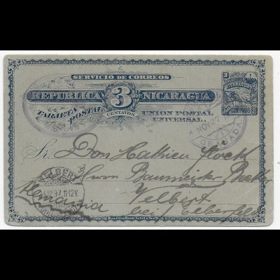 post card Granada to Velbert/Germany 1897