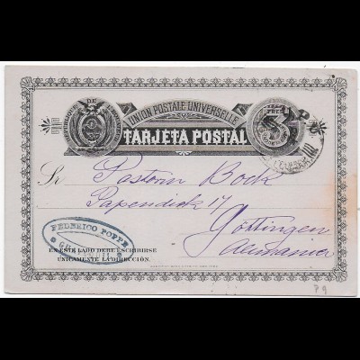 Post card Guayaquil nach Göttingen, ca. 1890