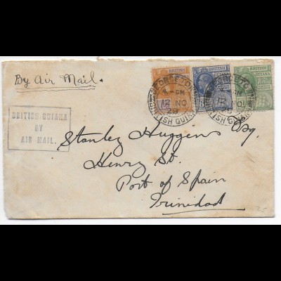 British Guiana, Air Mail, 1929 nach Trinidad