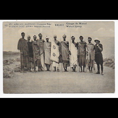 Ansichtskarte Belgisch Kongo, Besetzung DOA, 1920: Groupe de Watuzi