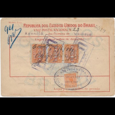 Brasilien: Geldanweisung 1921 Valespostaes