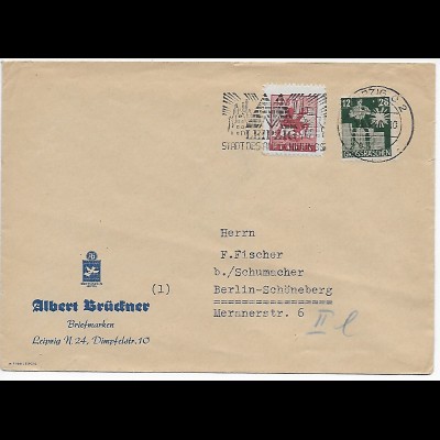 Brief Leipzig mit Plauen und Grossräschen, 1946