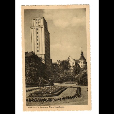 GG: AK Warschau: Platz Napoleon, Feldpost 1940