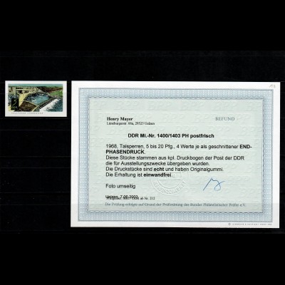 DDR MiNr. 1400/1403 PH, postfrisch, **, Phasendruck für Ausstellungszwecke