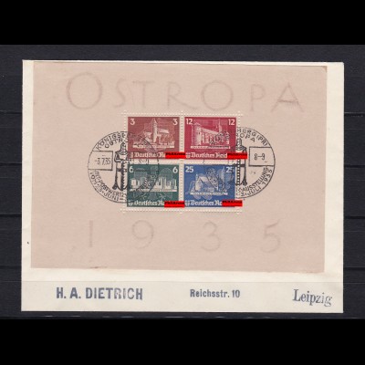 Deutsches Reich - Block 3, Sonderstempel Ostropa 1935, BPP Attest