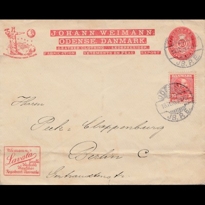 Dänemark: 1908: Brief nach Berlin: Lavala: Waschbar