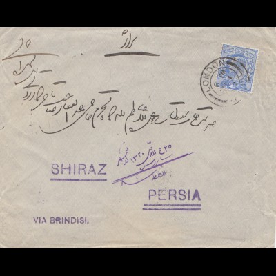 England: 1902 Brief von London nach Persia