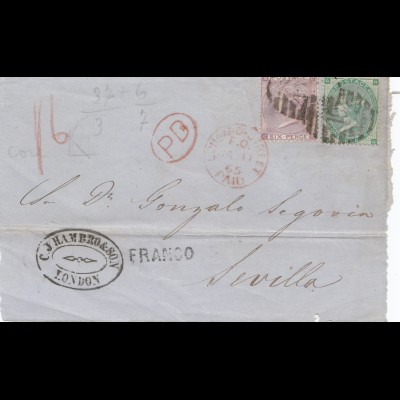England: 1866 von London nach Sevilla - Briefteil