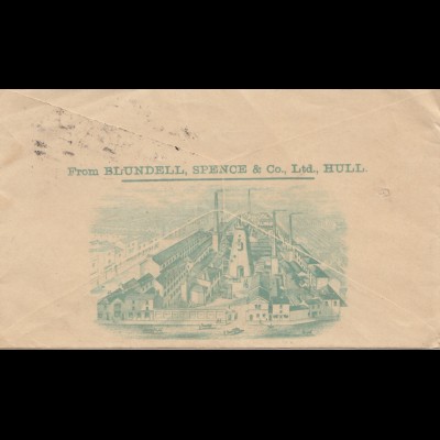 England: 1894: Hull nach Leipzig - Ganzsache