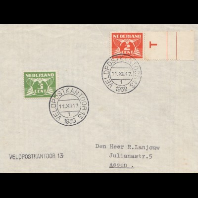 Niederlande: 1939: Veldpostkantoor 13 nach Assen