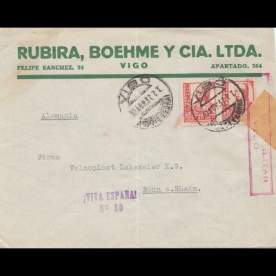 Spanien: 1937: Vigo nach Bonn, Zensur