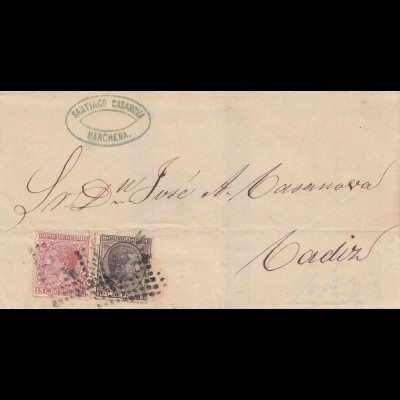 Spanien: 1868: Brief von Narchena nach Cadiz
