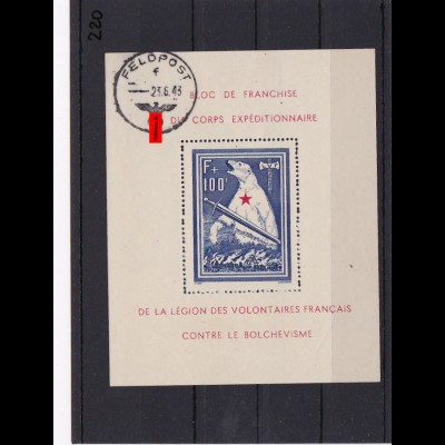 Frankreich, Block I, gestempelt mit Feldpost-Stempel