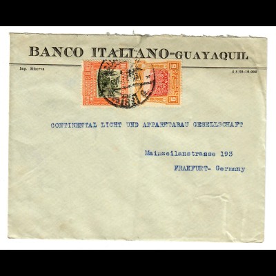 Banco Italiano Guayaquil 1931 nach Frankfurt / M