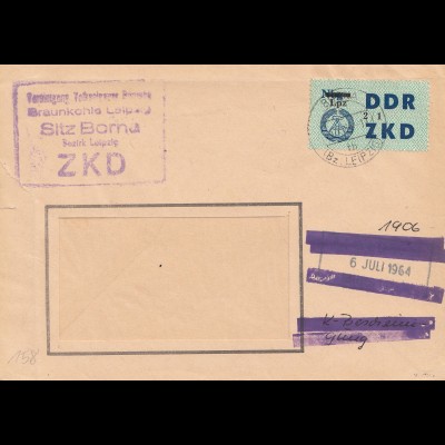 Bergbau: DDR ZKD 1964, VVB, Braunkohle Leipzig, Borna nach Bitterfeld Selten !!