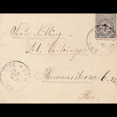 1887: Privat Post - Stadtpost Stuttgart