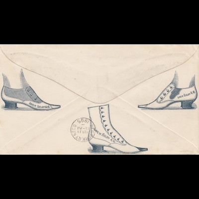 Ganzsache 1895 Portsmouth Ohio to New York-Schuhe/Schlittschuhe/shoes