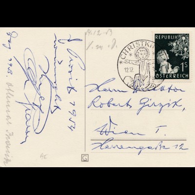 1953: Christkindl - Österreich Postkarte nach Wien