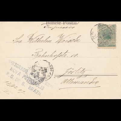 Brazil: 1908: Postcard S. Joao de Montenegro to Germany