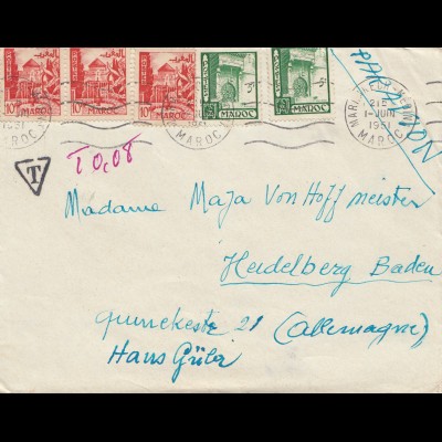 Maroc 1951: Marrakkech-Medin to Heidelberg, Tax