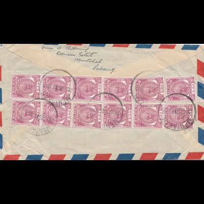 Malaysia: air mail 1952, Mentakab to Koblenz