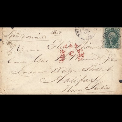 USA 1861: landmail to Halifax