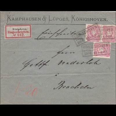 Brief von Königshoven nach Brachelen 1881