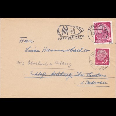 Brief von der Leipziger Messe 1956, Mischung DDR - BRD Marken