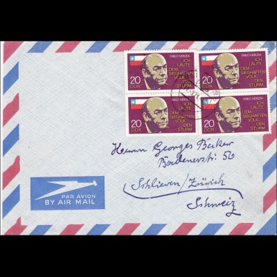 DDR: 1974: Luftpostbrief aus Berlin nach Zürich