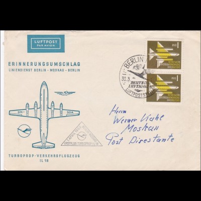 DDR: 1960: Luftpost Liniendienst Berlin-Moskau-Berlin