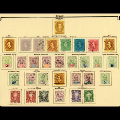 Malaysia states: Sarawak 1869-1902, obviously complete collection, */o