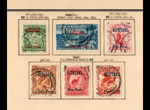 Aitutaki: first stamps 1-6 complete cancelled