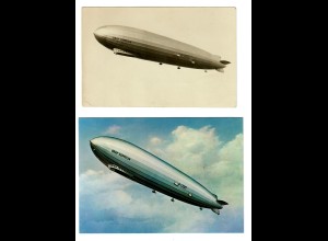 2x Zeppelin: Luftschiff Graf Zeppelin, Orientfahrt 1929, neuere Karte von LZ127