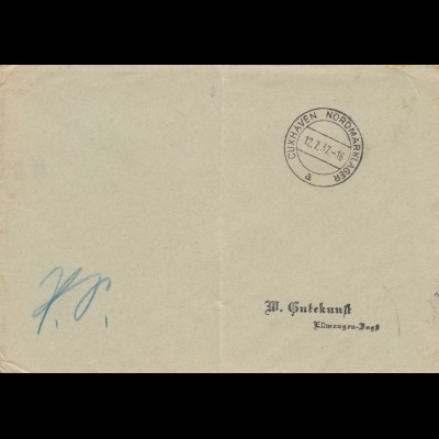 Postsache Kuvert 1937 Cuxhaven Nordmarklager - a