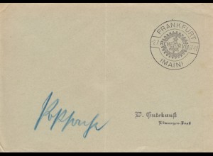 1937: Frankfurt/Main Achenia VIII, Postsache