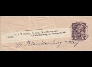 2x Streifband 1909/1913 Wien nach Berlin Charlottenburg, 1x Weiterleitung