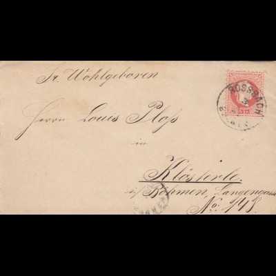 1881: Brief Possbach/Böhmen nach Kösterle/Asch/Böhmen mit Briefinhalt