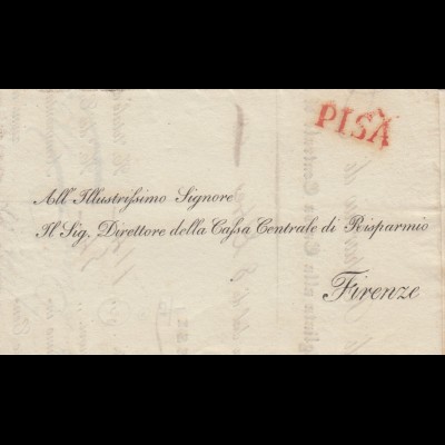 Brief 1839 von Pisa nach Firenze, Rechnung in ital. Sprache