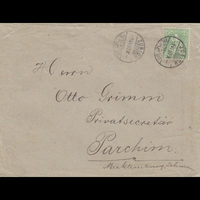 1880: Brief aus Zürich nach Parchim/Mecklenburg