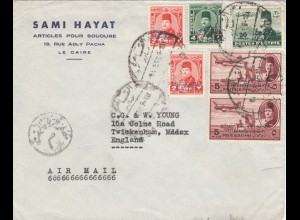 Egypt: Le Caire letter to Twickenham, Mddsx, England, Air Mail